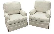 Avon Pair of Swivel Chairs in Rollins Mist by CR Laine