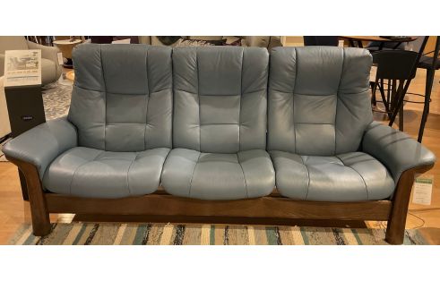 Buckingham Stressless Highback Sofa in Paloma Sparrow Blue