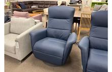 FLOOR MODEL - Mike Large Stressless Power Recliner in Paloma Oxford Blue