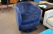 Roxy Swivel Chair in Blue Velvet by Thayer Coggin