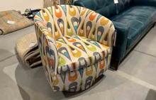 Roxy Swivel Chair in Tear Drop Multi by Thayer Coggin