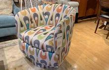 Roxy Swivel Chair in Groovy by Thayer Coggin